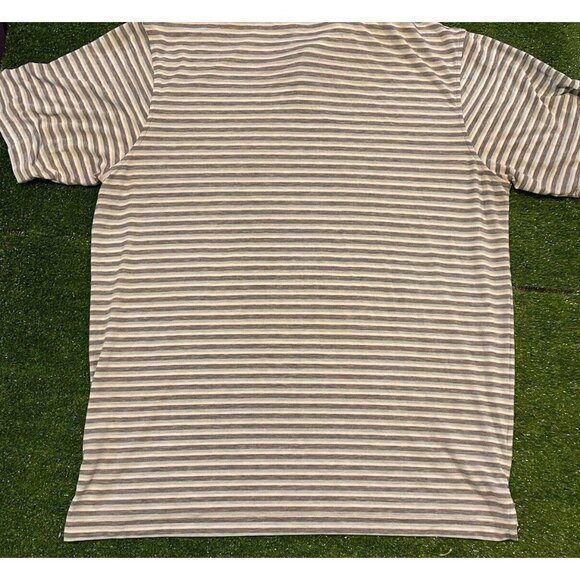 Peter Millar shirt mens large gray white golf polo short sleeve thin lyocell 6 - Picture 8 of 10